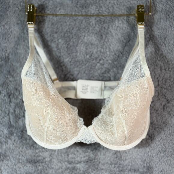 Soma Bra 34DD Beige Lightest Lift Lace Plunge Underwire - Picture 1 of 4
